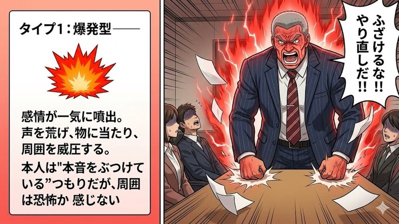 漫画動画の、説明の枠を入れたコマ