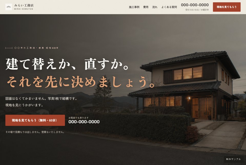 建設・工務店のサンプル