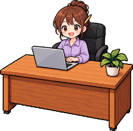 商品企画担当が机で働いている様子
